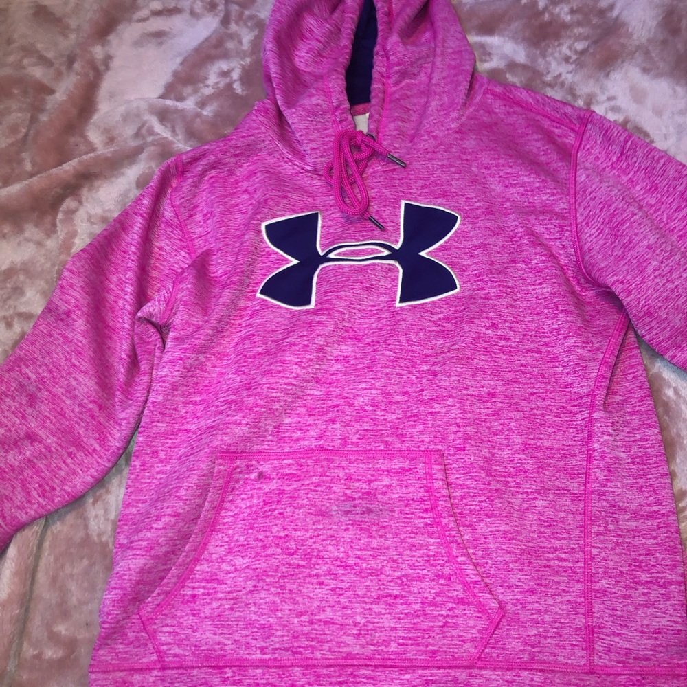 Used pink and navy blue under armor hoodie